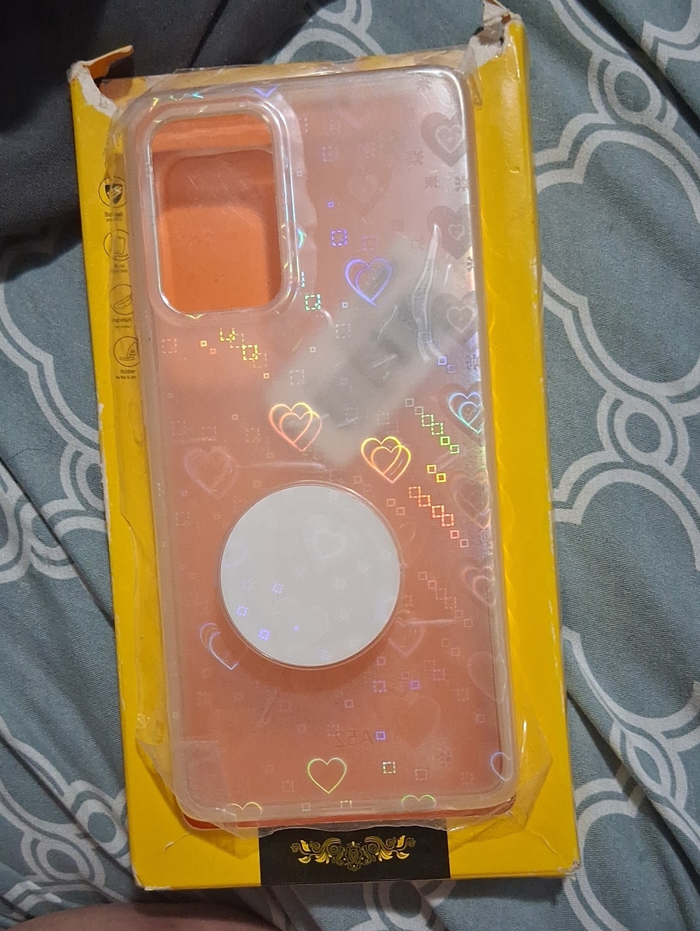 Galaxy A52 Clear Holographic Heart Phone Case